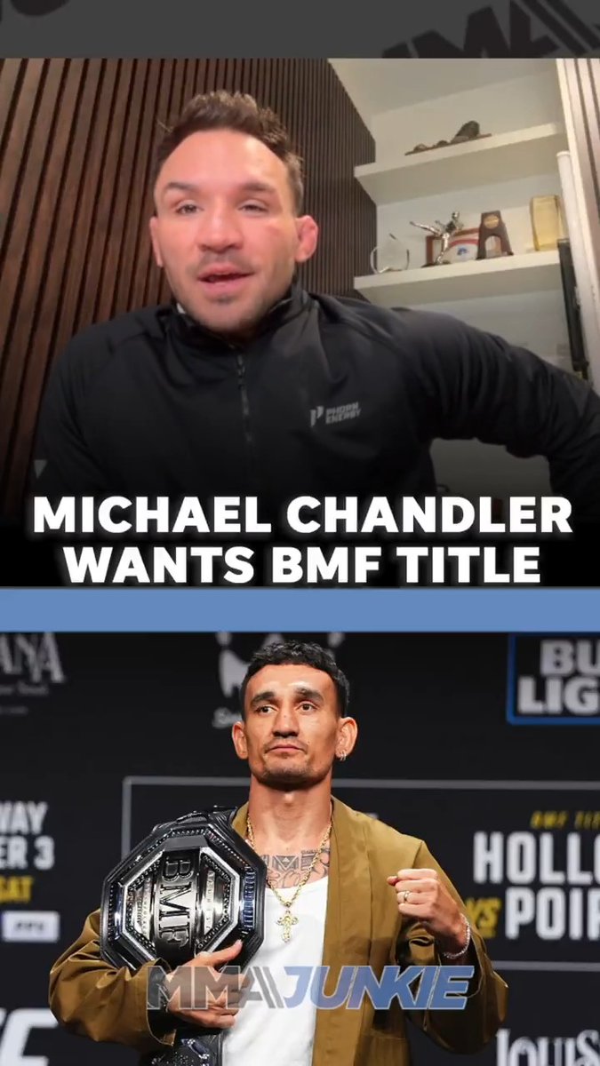Michael Chandler thinks Max Holloway wins at #UFC326 then they'll fight for the BMF title at UFC White House. (via Mike Bohn)