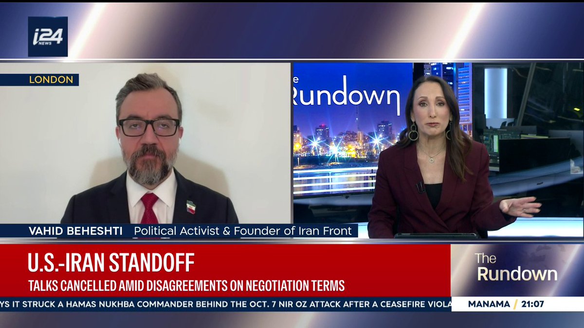 “The Iranian regime is an expert at buying time. Changing the location and format of the negotiations was all about buying time,” Vahid Beheshti وحید بهشتی tells Benita Levin on #TheRundown