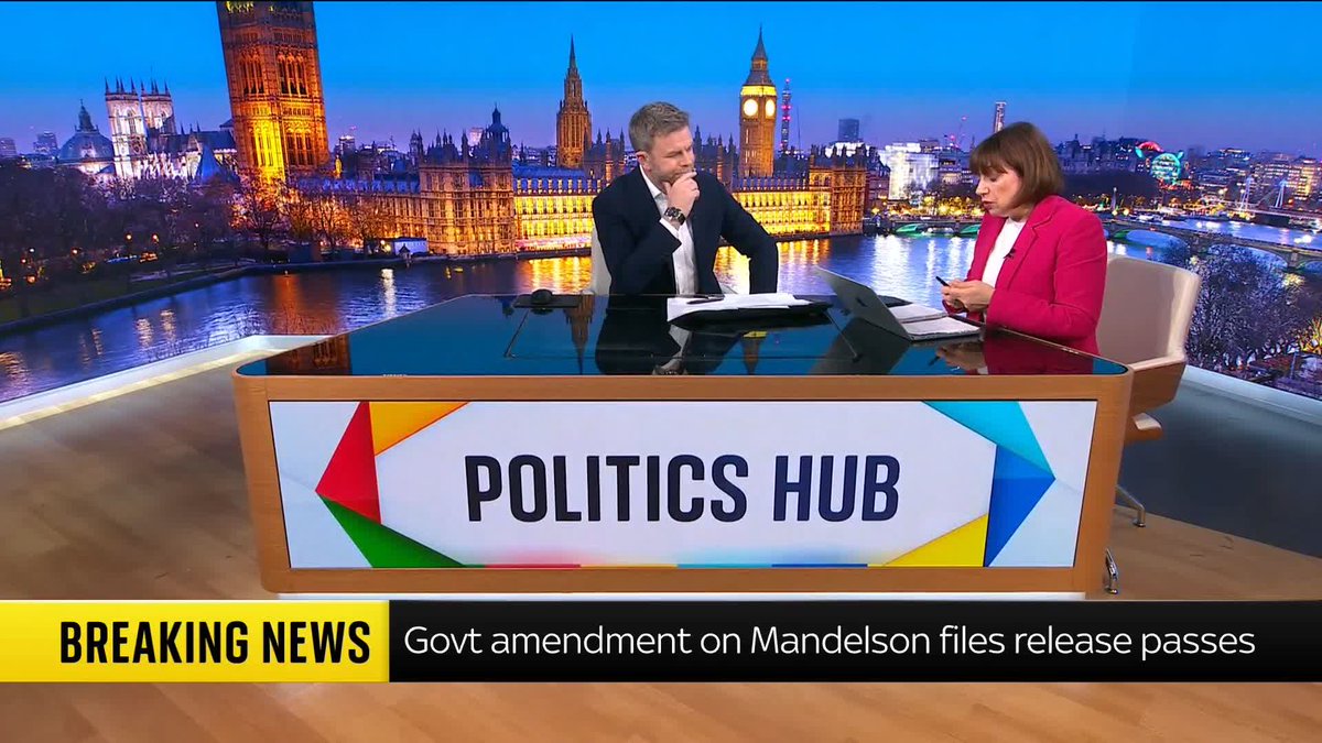 "The prime minister is in a very, very, very sticky situation" After a vote in Parliament, Starmer will be forced to give the Mandelson files to the parliament's intelligence committee, Sky's Beth Rigby explains why he's in a fragile position 📱