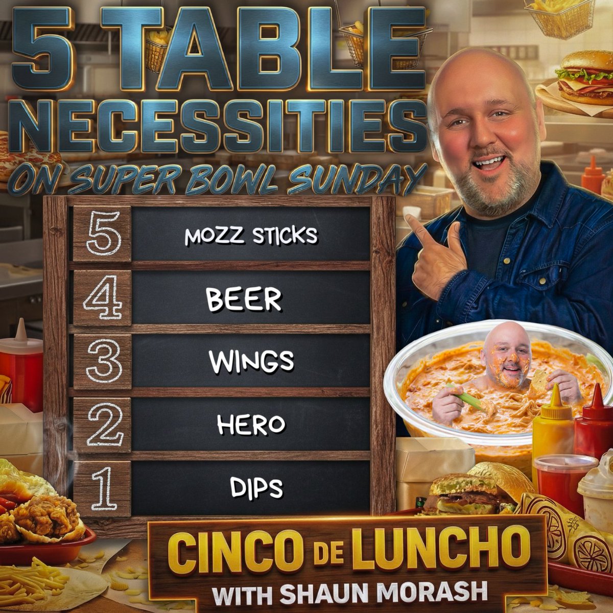 If you don’t have all FIVE of these on the table Sunday you are not allowed to host people for the Super Bowl. Argue with yourselves but this is the definitive list