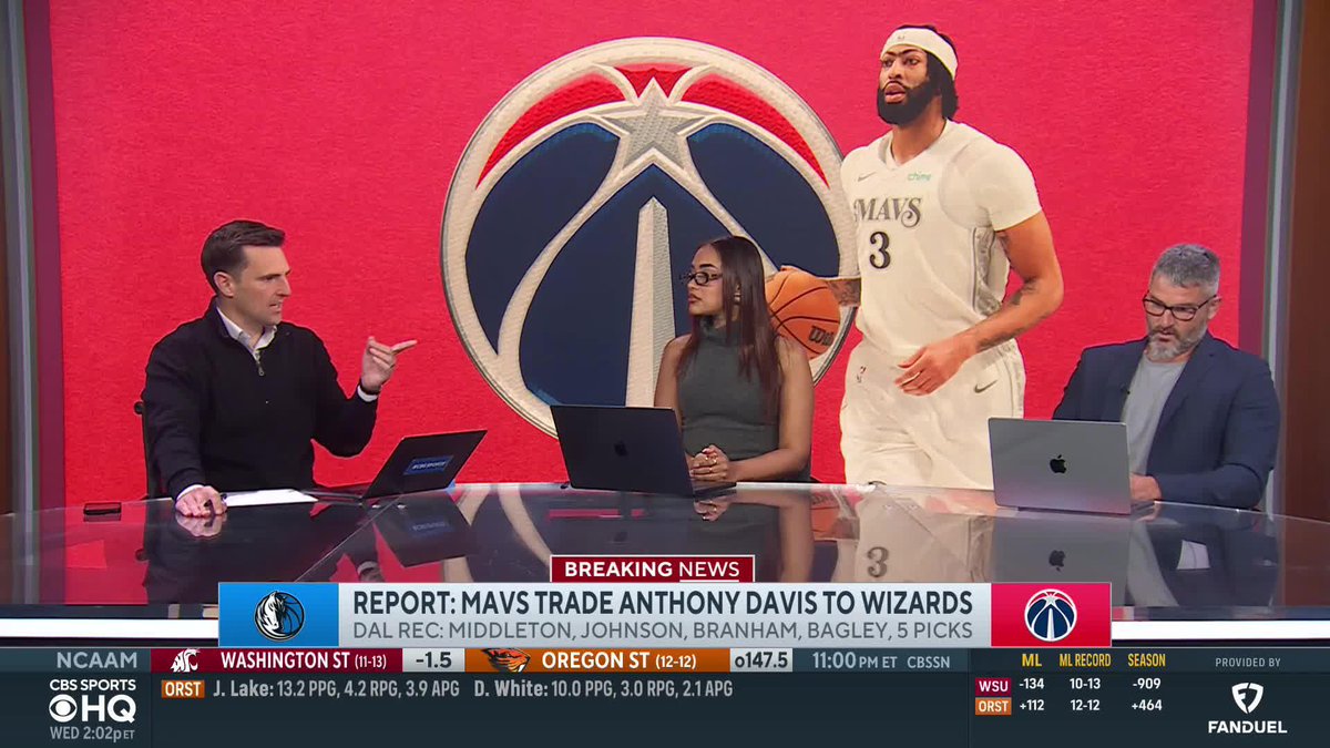 TRADE GRADES for Mavs trading Anthony Davis to the Wizards Wizards: A Mavericks: F!!!!! Ashley Nicole Moss Brad Botkin