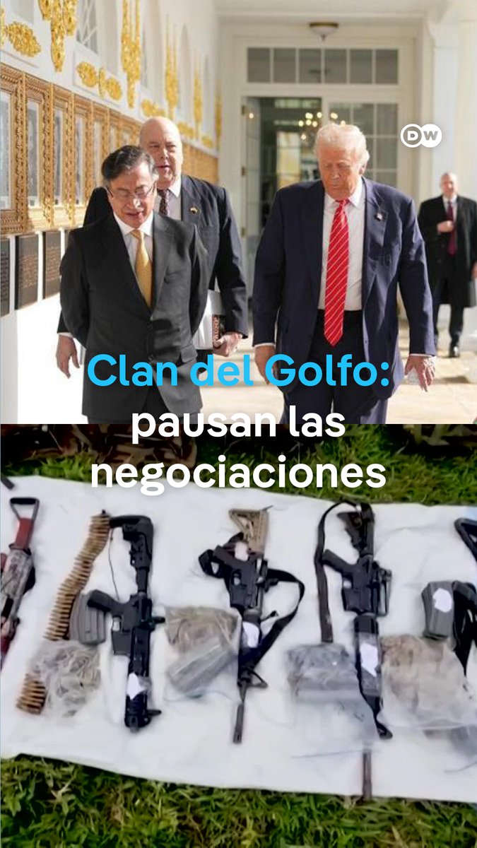 Clan del Golfo suspende negociaciones con Petro por haber entregado nombres de sus jefes a EE. UU. El Clan del Golfo, principal cártel del narcotráfico en Colombia, suspende las negociaciones de paz con el Gobierno de Gustavo Petro. ¿El motivo? El presidente colombiano y el estadounidense Trump pactaron priorizar las acciones militares y de inteligencia contra tres mandos criminales colombianos, entre ellos el jefe del Clan del Golfo, conocido bajo el alias de "Chiquito malo". Quedan pues suspendidas provisionalmente las conversaciones de paz que se estaban desarrollando en Qatar.