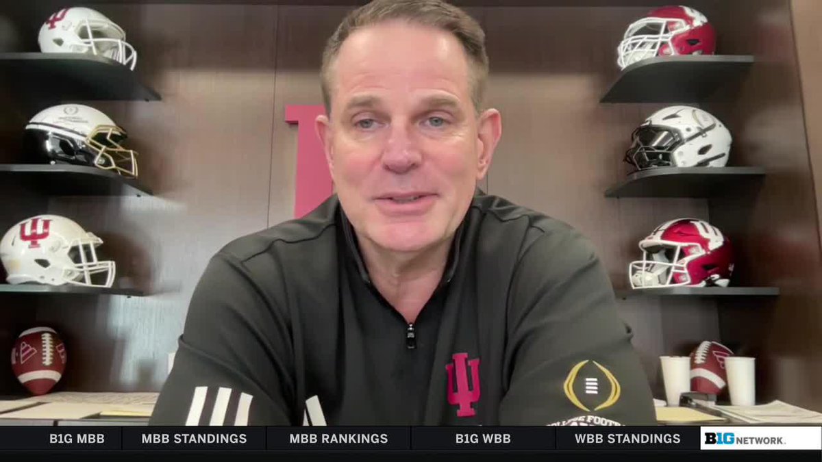“I got a lot of them, so it’s one less decision I gotta make every day—what to wear to work.” Indiana Football's Curt Cignetti on the perks of his growing CFP swag collection 😆