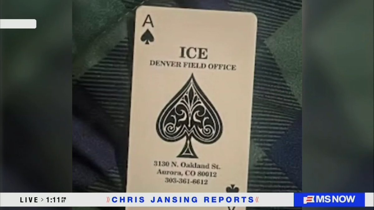 Host: Today members of Congress are raising serious questions about this Ace of Spades card that they say is being placed by ICE agents on the abandoned vehicles of people who have been detained. The Ace of Spades is also known as the 'death card,' often associated with psychological warfare.