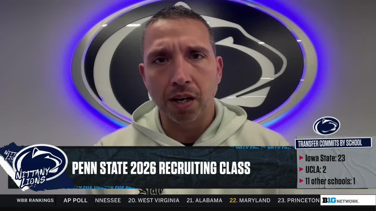 "Tough, character, and grit." HC Matt Campbell describes Penn State Football's transfer QB Rocco Becht 😤