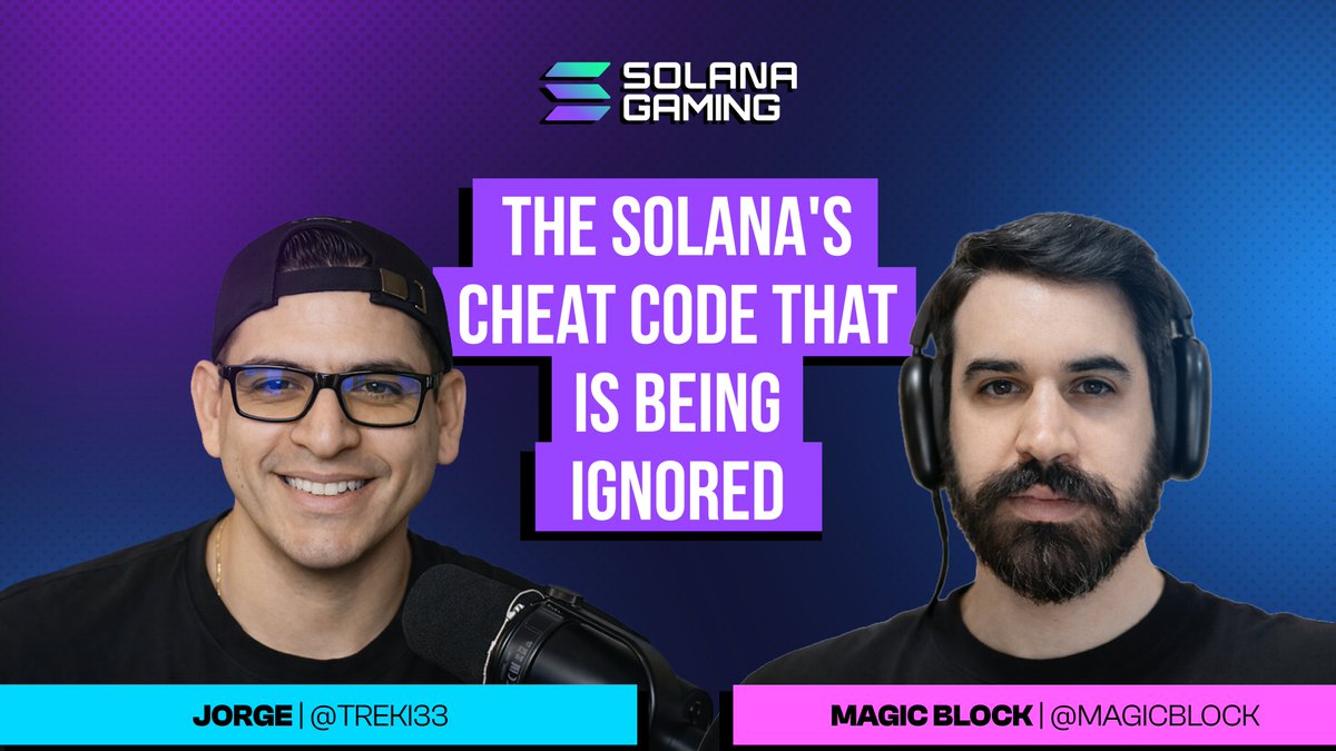 There's a Solana cheat code that many builders haven't tapped into yet, MagicBlock ✨ is onto something big 👀 Join Jorge | The Gaming Strategist tomorrow at 10 AM EST for the full episode