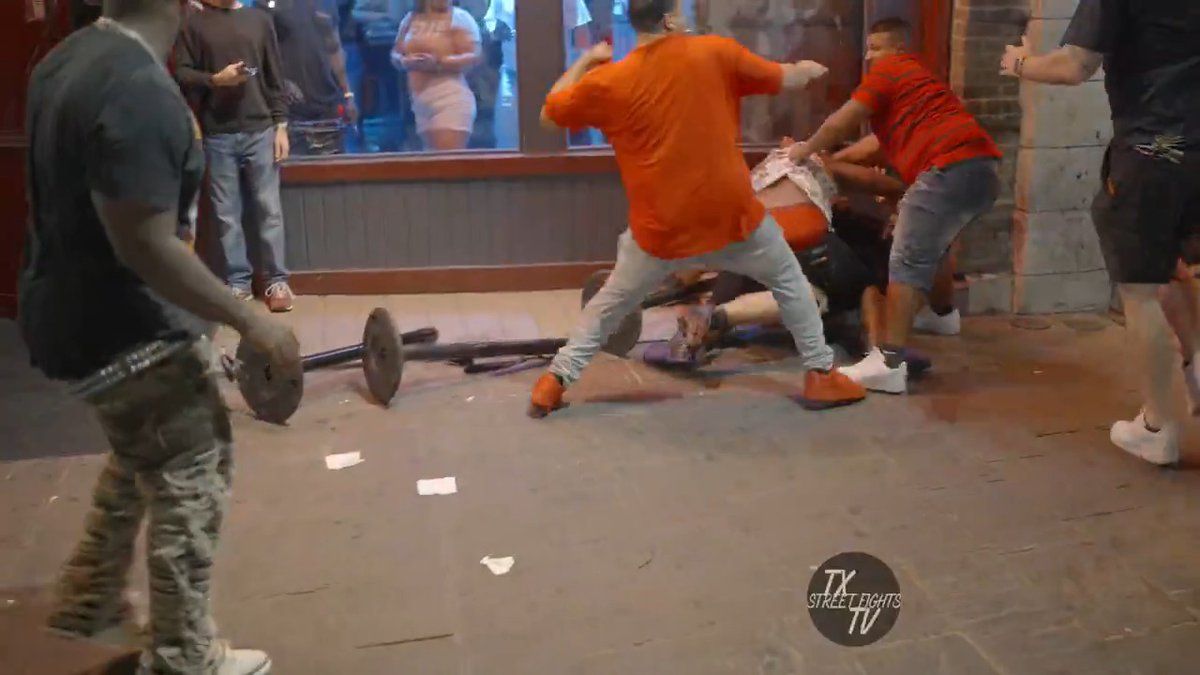 Dude gets slept in brawl in ATX #fight #knockout