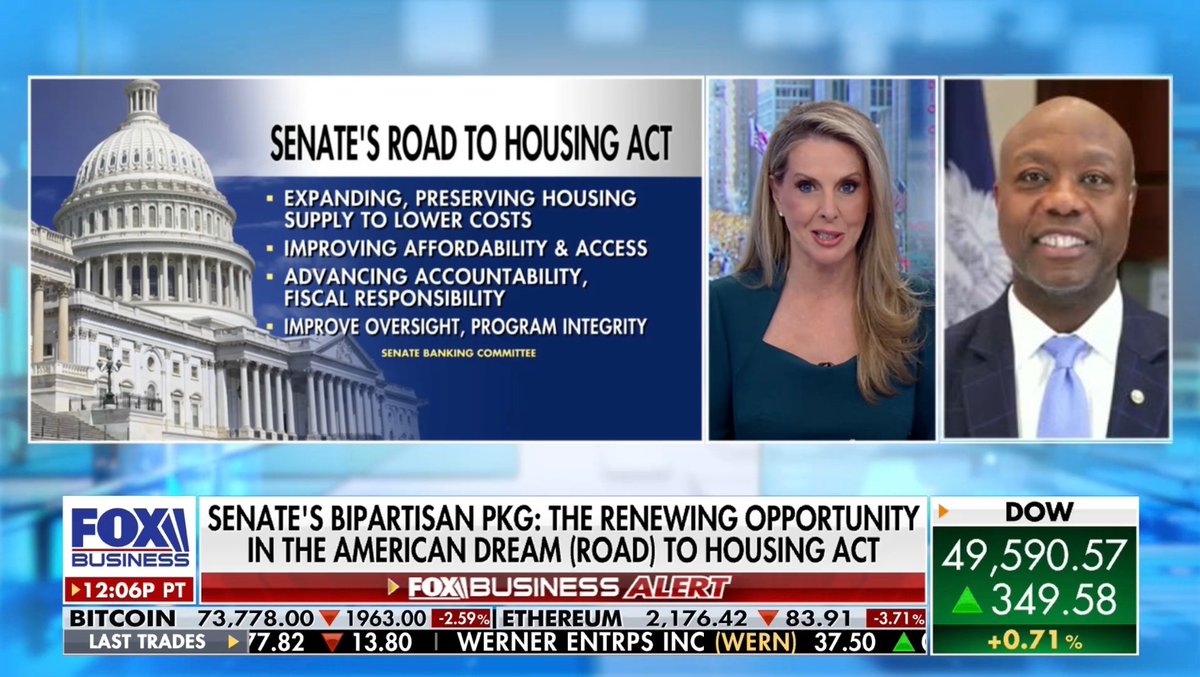🚨 ICYMI: Senator Tim Scott joined FOX Business to preview the Banking Committee’s hearing with Treasury Secretary Scott Bessent and outline his top priorities in 2026. From the #ROADtoHousing Act to economic stability, Chairman Scott is focused on making the economy work for everyday Americans.
