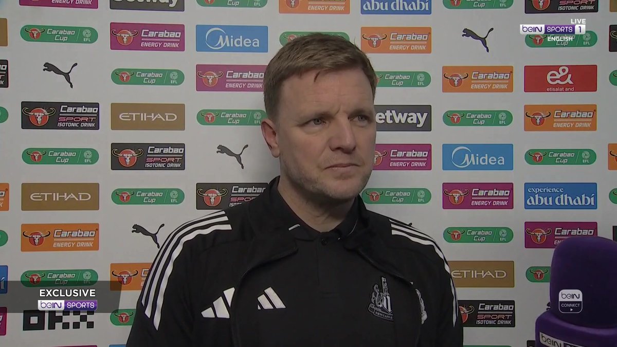 🗣️ "We're really disappointed with that first half performance, that's very uncharacteristic for us." Eddie Howe on Newcastle's Carabao Cup exit. 🎤 Andy Kerr #CarabaoCup #MCINEW #NUFC