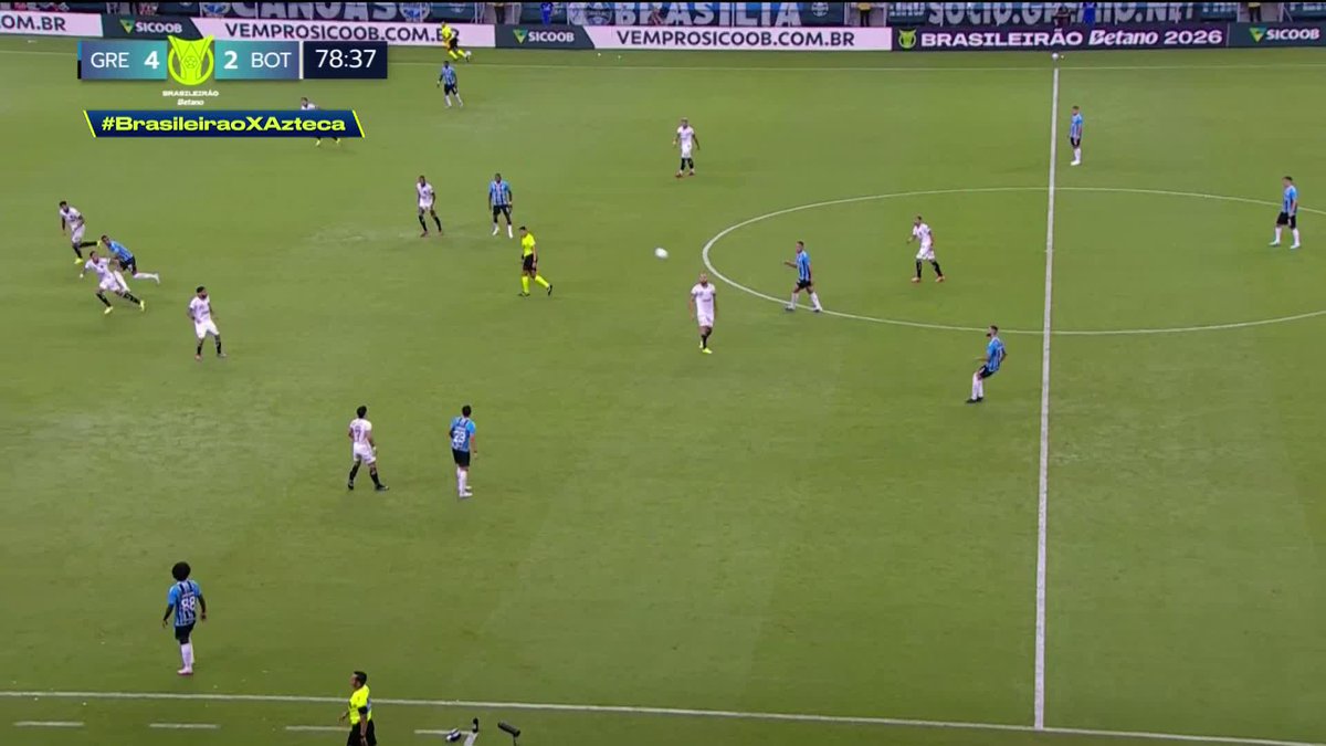 Esto va a terminar con goleada 🔥 Botafogo es un desastre en la segunda mitad y ya le anotaron el 5to, Edenilson anota para Gremio 🤯 #BrasileiraoXAzteca