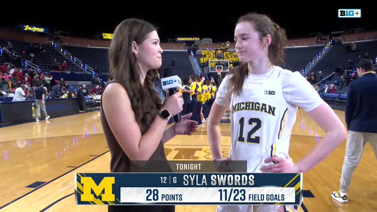 Hear from Syla Swords after tonight's win to move to 20-3 on the season #GoBlue
