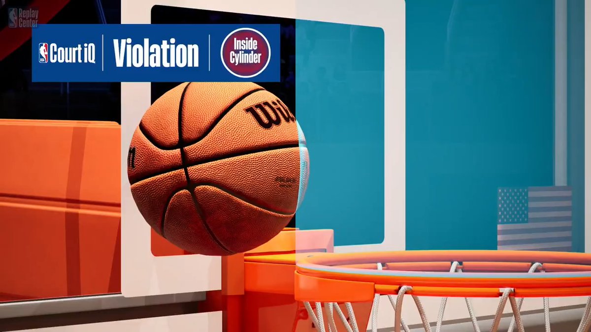 During Q4 of tonight's #MINatTOR game, Replay Center officials utilized NBA Court iQ to confirm the initial ruling of offensive basket interference by TOR as contact occurred when the ball was still inside the cylinder.