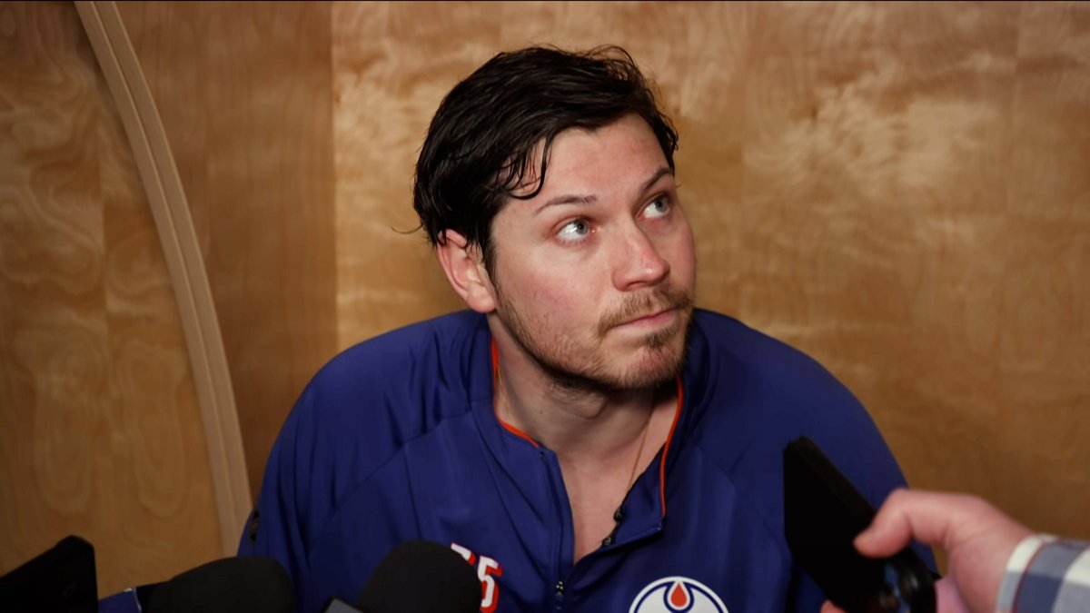 "Moving forward, I just have to stand in there better." Tristan Jarry speaks after the #Oilers 4-3 loss to the Flames ahead of the Olympic break. Enterprise | #LetsGoOilers
