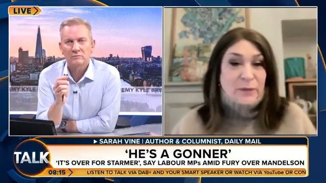 "Let's think about Boris Johnson, who lost his job for much less; Keir Starmer can't survive, I'm sure he will cling on, squirming for as long as he possibly can!" MPs Back Plan To Release Mandelson Files After Angry Backlash. Sarah Vine reacts: Sarah Vine