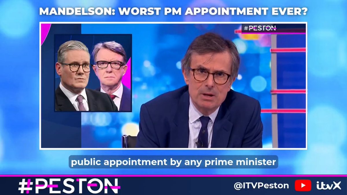Is Keir Starmer's appointment of Peter Mandelson as US Ambassador the worst public appointment by any prime minister in modern history? Here’s Robert Peston’s take on the Mandelson &amp; Epstein scandal👇 Catch up 📺🔗: #Peston