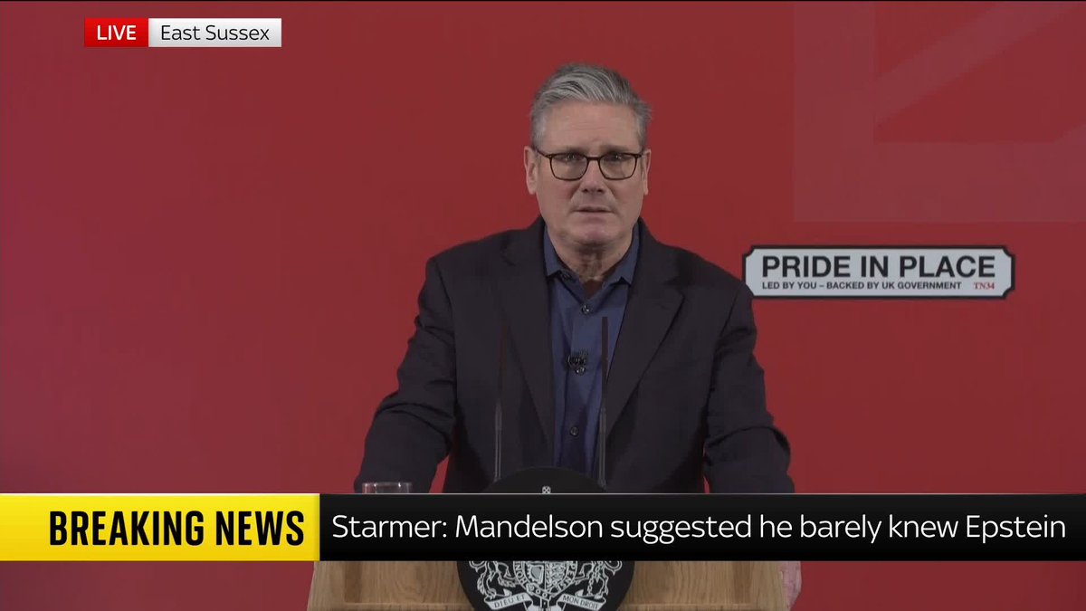 'I am sorry. Sorry for having believed Mandelson's lies and appointing him.' Keir Starmer apologises to those impacted by Peter Mandelson and the Epstein scandal. The prime minister says "accountability will be delivered". 📺 Sky 501, Virgin 602