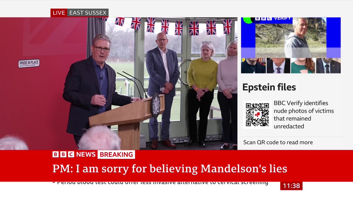 The "answers given" during the vetting process were "intentionally intended to create the impression that Mandelson barely knew Epstein", Keir Starmer tells Chris Mason "What I learned in September was that it was not the truth," the PM adds