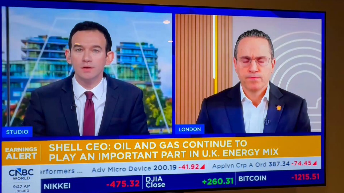 Shell CEO Sawan reminds the #1 rule of oil production - it declines so need to add new production every year just to keep production flat. "the world needs more oil. We're growing at 1 million b/d demand at the moment, consistently. And natural declines on existing fields are around 5 million b/d. So we're having to replenish around 6% of global production every single year." #oott Ben Boulos Squawk Box Europe