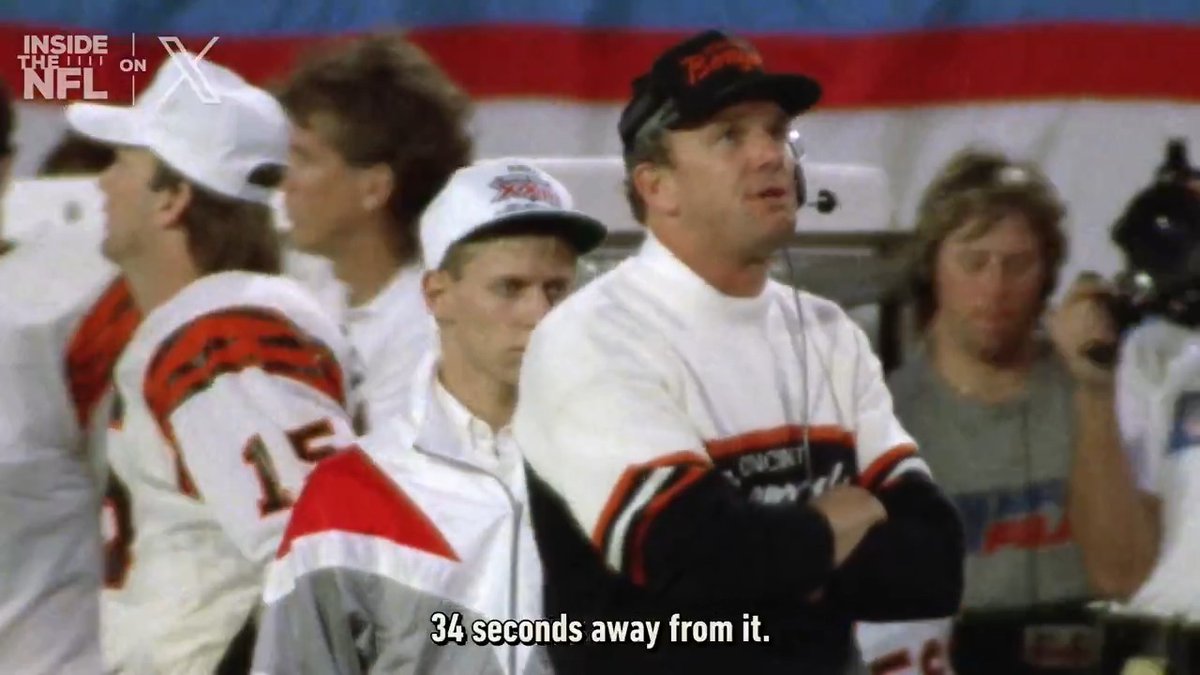 "34 seconds away from it." Bengals head coach Sam Wyche was so close to tasting victory. (Super Bowl XXIII) @insidethenfl's Top 60 SB Mic'd Up Moments on X