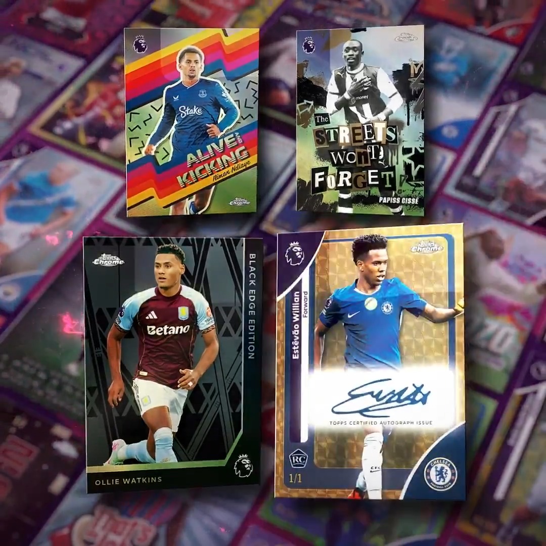 🚨 It’s back! 🚨 Topps Premier League Chrome returns for the first time since 2018, here’s a look at just some of the incredible cards you can find 👀 Start your collection today! 👇
