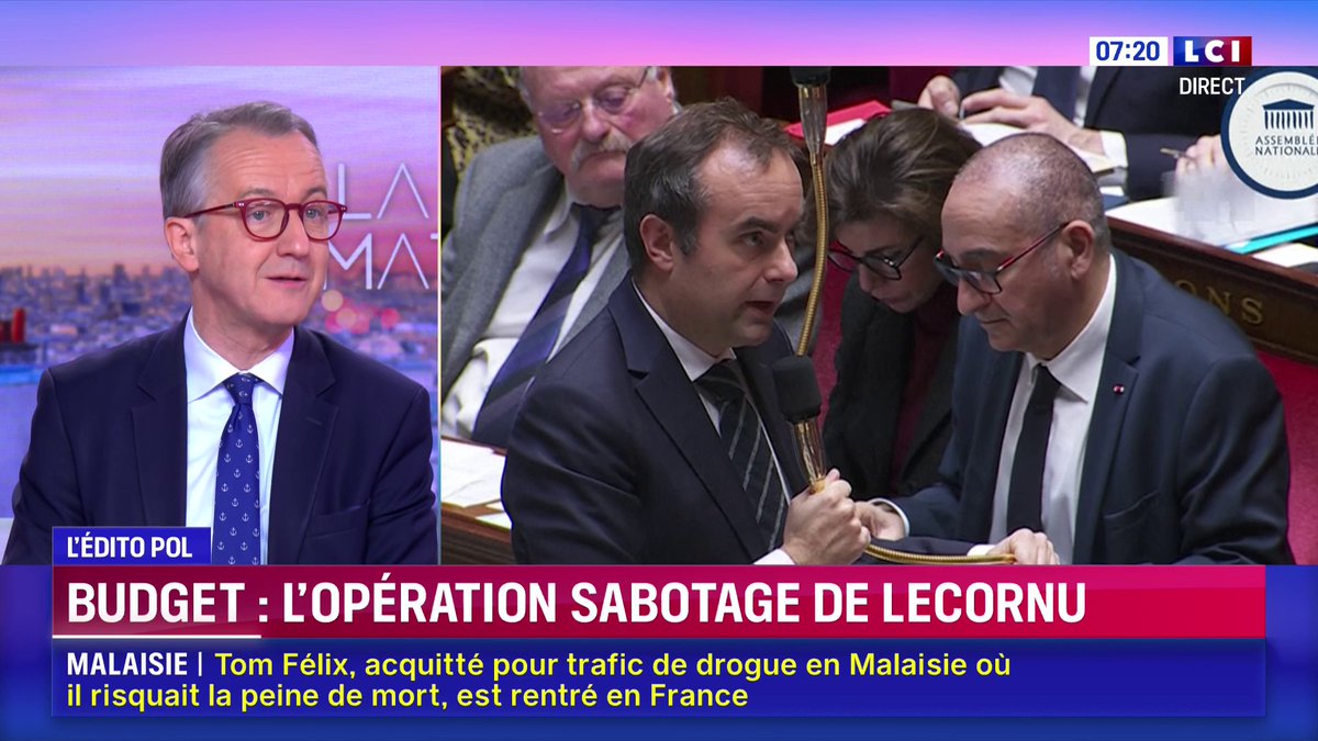 🔴🇫🇷 FLASH - LCI décortique la saisine de Sébastien Lecornu de soumettre des mesures de son budget au Conseil Constitutionnel. Selon eux, c'est la possibilité que ces mesures ne soient pas appliquées et que le PS se retrouve la queue entre les jambes.