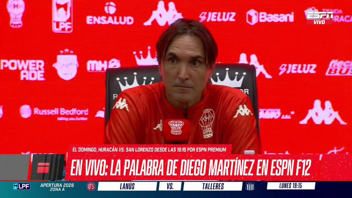 ¿ESPERABAN AL PITY MARTÍNEZ? Esto respondió Diego Martínez, entrenador de Huracán, en la previa ante San Lorenzo. ▶️ Mirá #ESPNF12 en el Plan Premium de #DisneyPlus