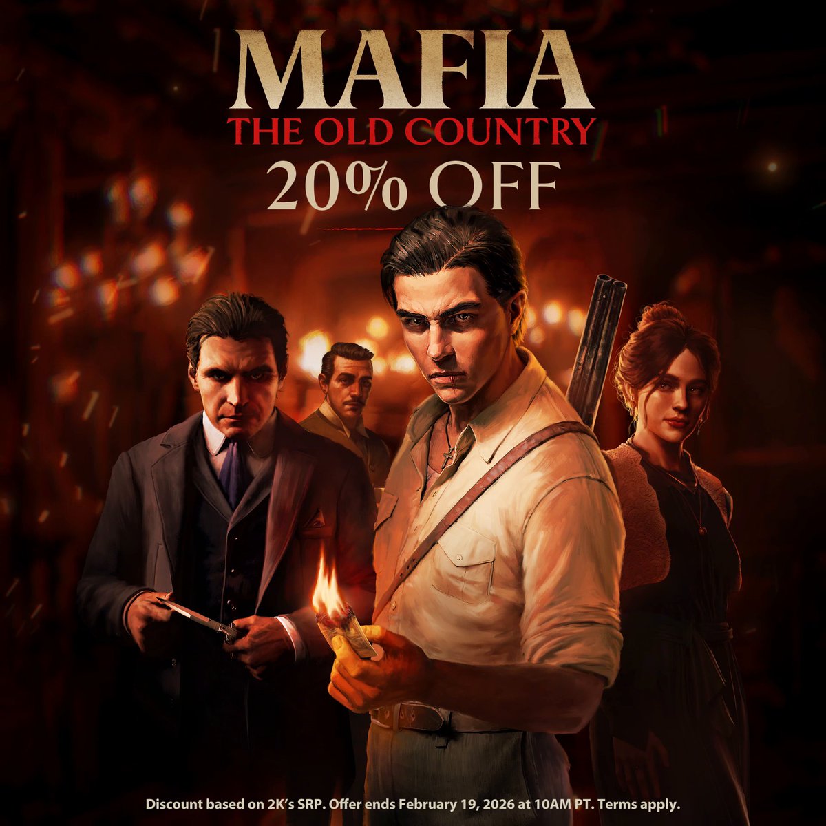 A discount fit for a Don. Save 20% on #MafiaTheOldCountry -