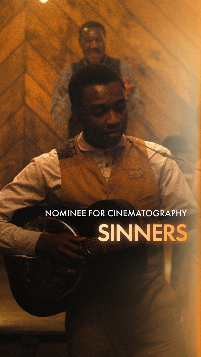 SINNERS, cinematography by Autumn Durald Arkapaw. Nominated for Best Cinematography at the 98th Oscars. Watch the #Oscars LIVE on Sunday, March 15th, at 7e/4p on ABC and Hulu. #OnlyAtTheOscars