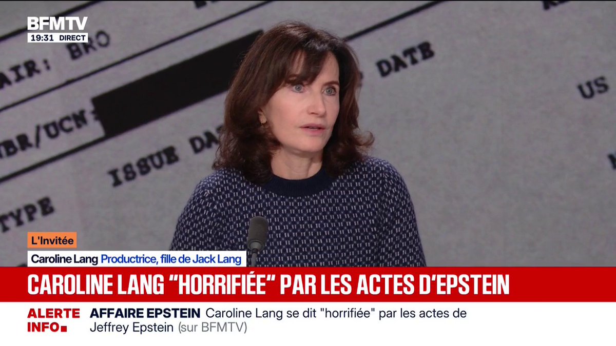 💬 "Mon père n'avait strictement rien à voir avec cette société" ➡️ Caroline Lang, fille de Jack Lang, à propos de la société "offshore" qu'elle avait fondé avec Jeffrey Epstein