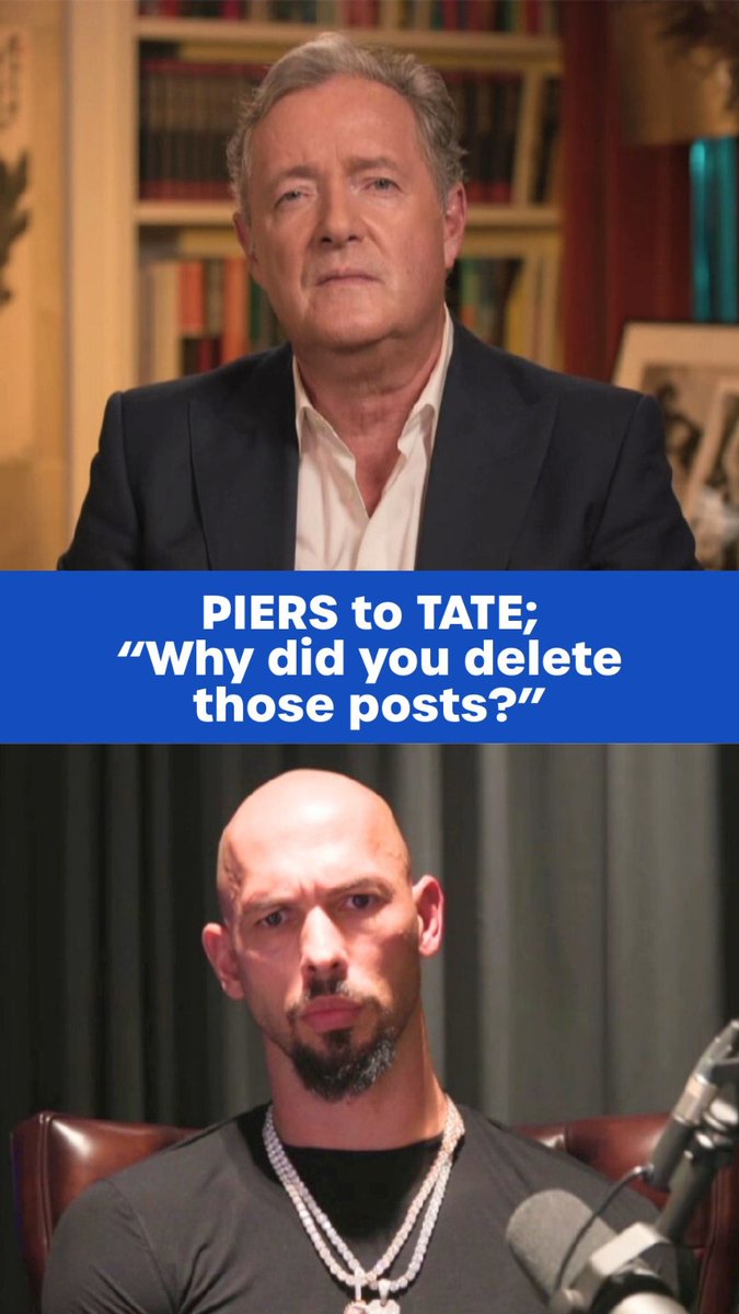 "It was deleted by my PR team as I slept." Andrew Tate faces questions from Piers Morgan over his tweet referring to women as 'lying wh***s'. Watch more👇 📺 Piers Morgan | Andrew Tate