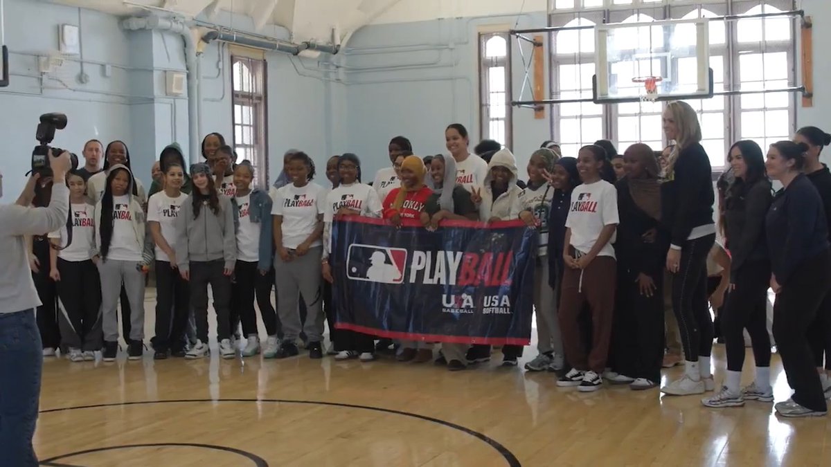 MLB Softball Ambassadors Jennie Finch & Natasha Watley OLY visited Morris High School in the Bronx to celebrate National Girls & Women in Sports Day!