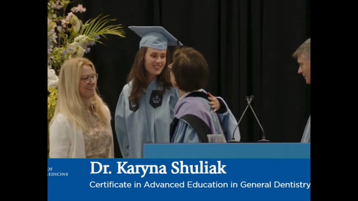 BREAKING: I was able to find video from just 8 months ago of Epstein's last girlfriend, Karyna Shuliak, who he gave $100M to in his will. He was also considering marrying her. She reportedly knew him since 2012. Shuliak was also the last person to speak to Epstein before his death. Video from the 2025 Columbia University College of Dental Medicine graduation ceremony. She has to know something.