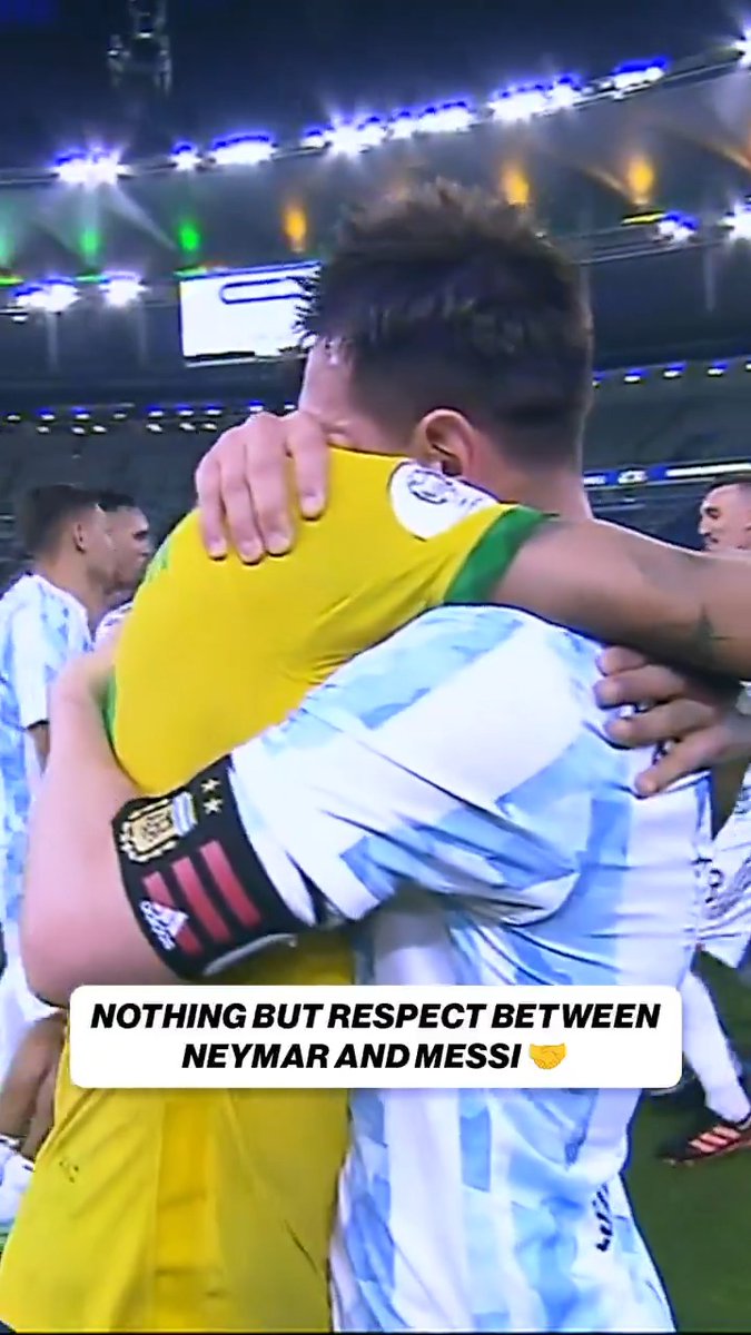 In celebration of Neymar Jr.’s 34th birthday today, we’re looking back at this heartfelt moment after the 2021 Copa América Final, when he shared a long hug with Messi 👏 A true sign of respect from the Brazilian soccer legend 🇧🇷