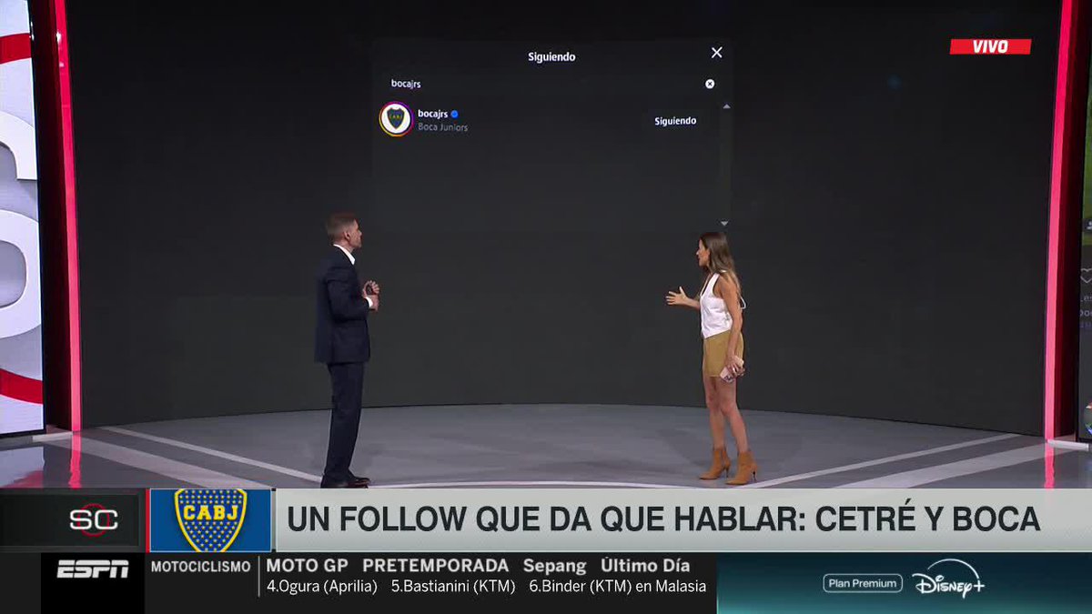 ¿A quién sigue Edwin Cetré en Instagram? ¡En #SportsCenter lo invesigamos en vivo! ✅ Estudiantes ✅ Boca ✅ SportsCenter ❌ River ❌ Racing ❌ San Lorenzo ❌ Independiente 📺 #DisneyPlus Plan Premium