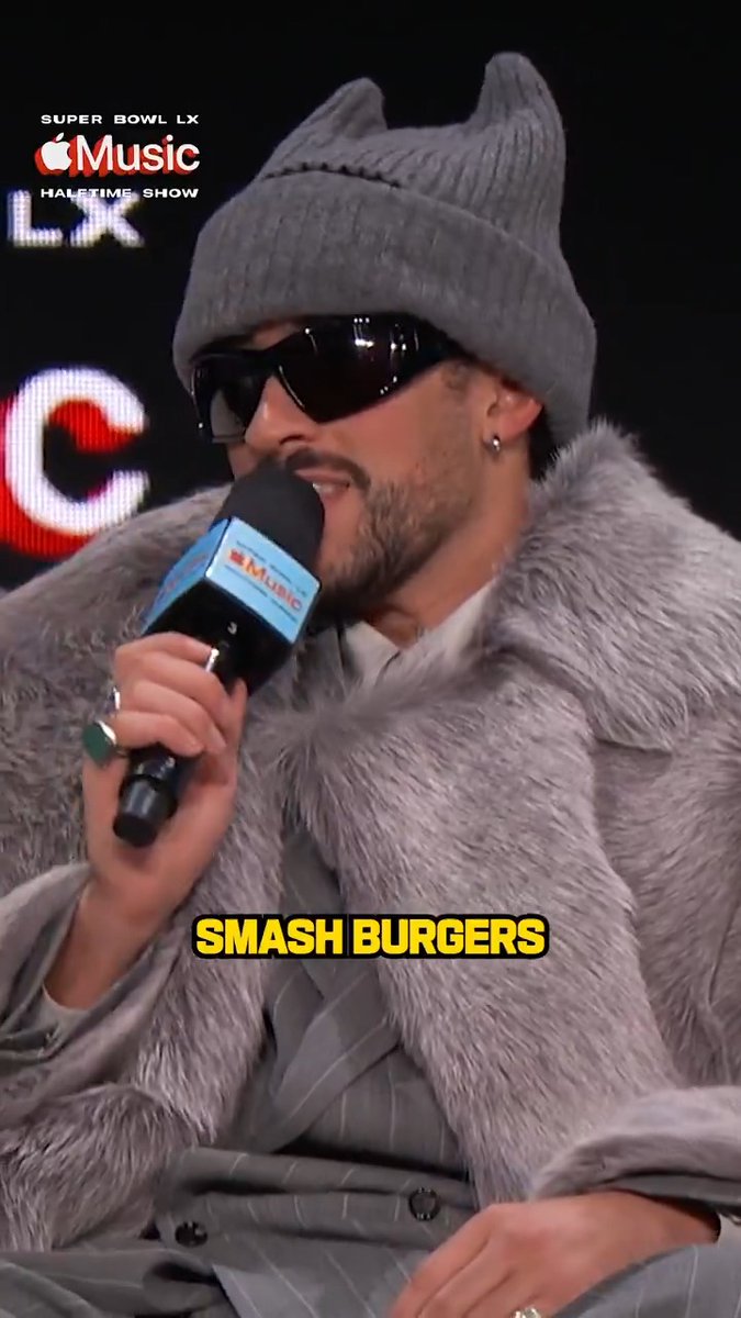 .Benito Antonio shares his pregame meal ahead of the #AppleMusicHalftime show at #SBLX 🍔 @applemusic