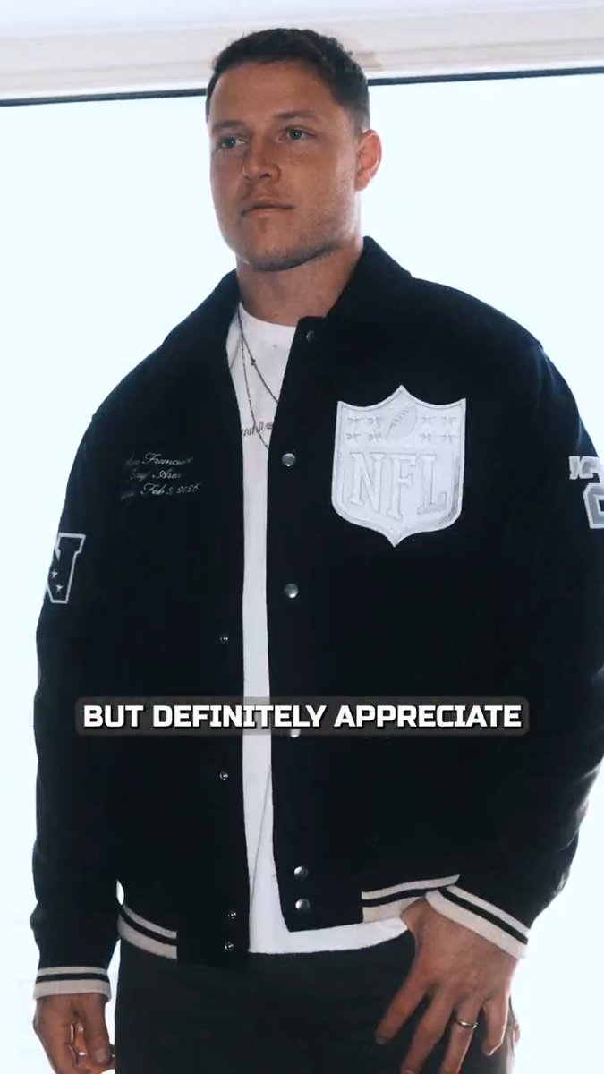 "This is a special article of clothing that I'll have forever." @abercrombie honored Christian McCaffrey and all the Pro Bowl players with these one-of-a-kind bomber jackets.