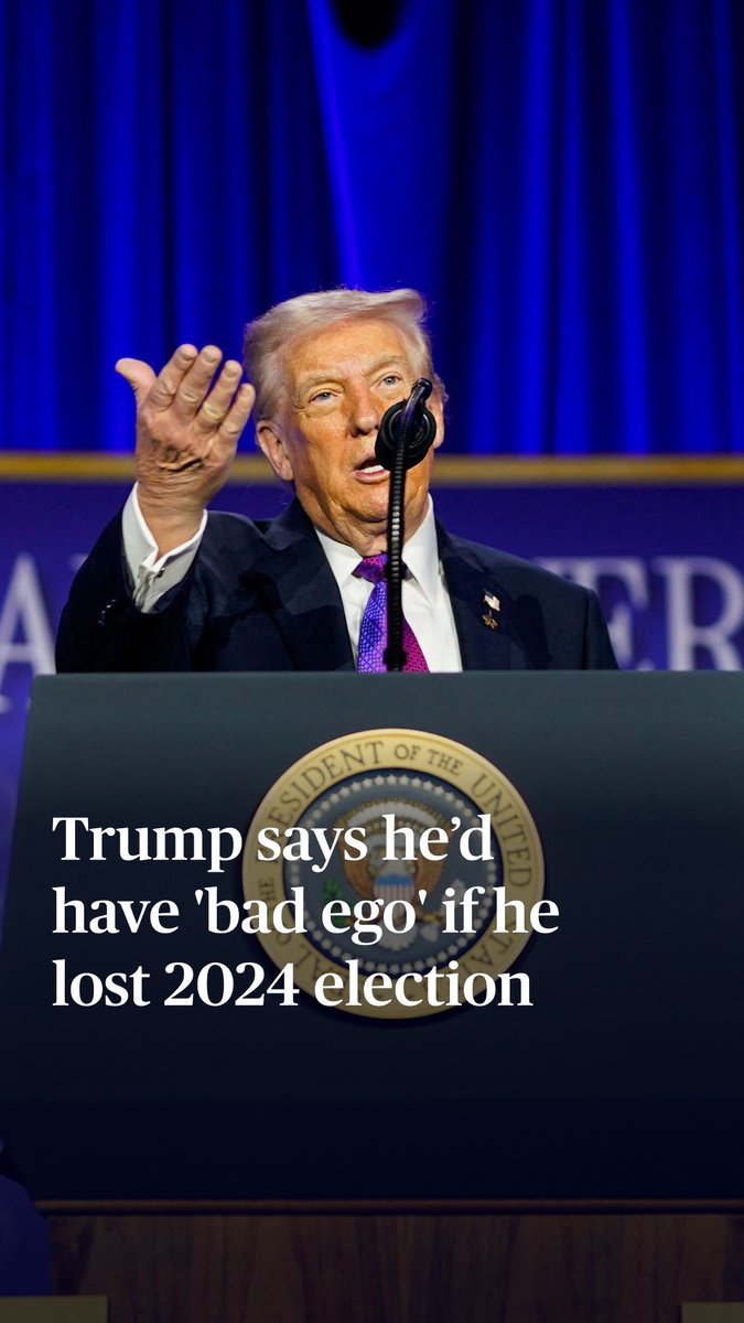 President Donald Trump said Thursday morning that he had to win the 2024 presidential election. Otherwise, he said, he would have had a "bad ego." During his remarks at the National Prayer Breakfast, the president repeated his false claim that the 2020 election was "rigged." "They rigged the second election, I had to win it," Trump said. "I needed it for my own ego, I would have had a bad ego for the rest of my...," he added, followed by laughter from the audience. "Now I really have a big ego, though." The president's comments come after the FBI executed a search warrant at an election center in Fulton County, Georgia, late last month seeking records related to the 2020 election. Director of National Intelligence Tulsi Gabbard was present during the search.