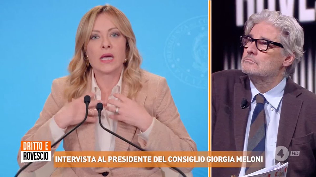 "Non esiste che un immigrato abbia addirittura più diritti di un italiano" Giorgia Meloni a #drittoerovescio