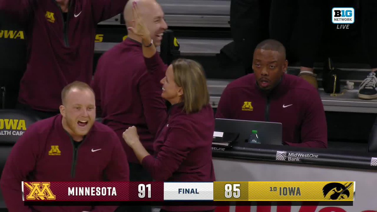 UPSET ALERT 🚨 Minnesota Women's Basketball takes down No. 10 Iowa on the road.