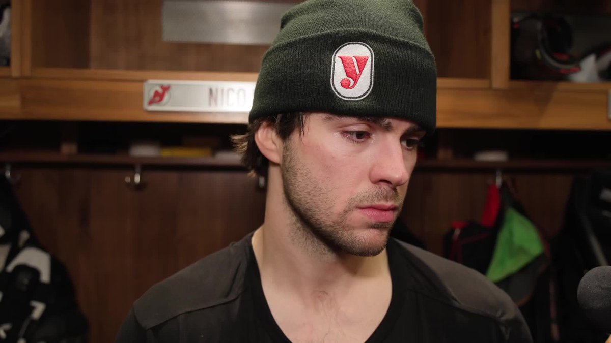 "We're right there again. Too many times this season...it's very frustrating. Just one play that cost us the game." Nico Hischier reacts to the loss against the Islanders ⤵️