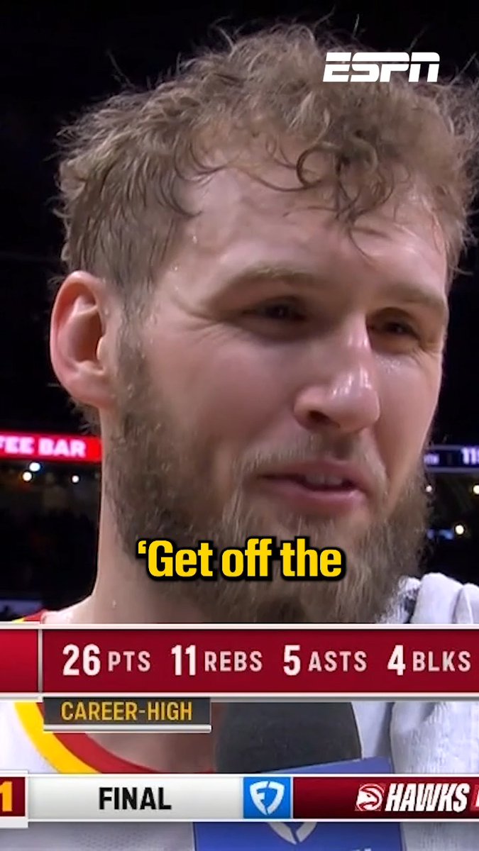 "I got the call saying, 'Get off the damn Plane'" Jock Landale was HUGE in his debut game for the Hawks, against his new, old side. 26 pts, 11 rebs, 4 blks #NBA