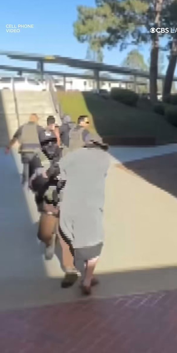 Woman attacks an ICE agent in Ventura County, California, on Monday and is then thrown to the ground in defense. But that’s not what CBS would have you believe. They showed only the clip where she was thrown, but not the moment right before when she started grabbing the agent. The anti-ICE protesters with her lie about the incident to paint her as the victim. She wasn’t. She put her hands on a federal agent. That’s a federal crime. She should have been arrested. (cbsla on TT)