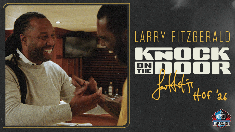 Larry Fitzgerald used to be a ballboy for the Vikings and got to watch Randy Moss from the sideline… Now, Moss was the one who knocked on the door to tell him he was going into the Hall of Fame. Pretty freaking cool.