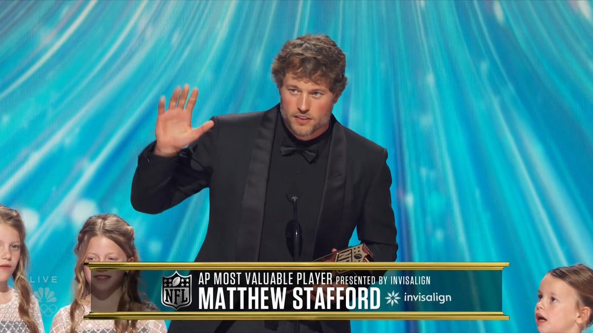 Year 17. MVP. Matthew Stafford. 📺 NFL Honors on NBC