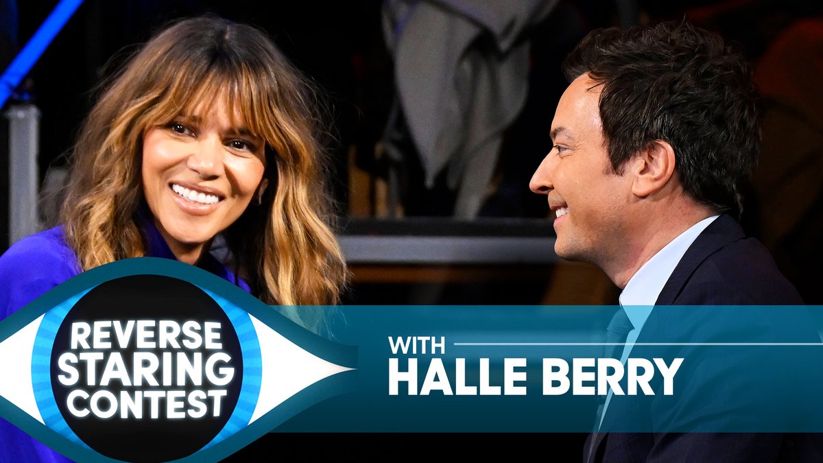 Reverse Staring Contest w/ Halle Berry 👀 #FallonTonight