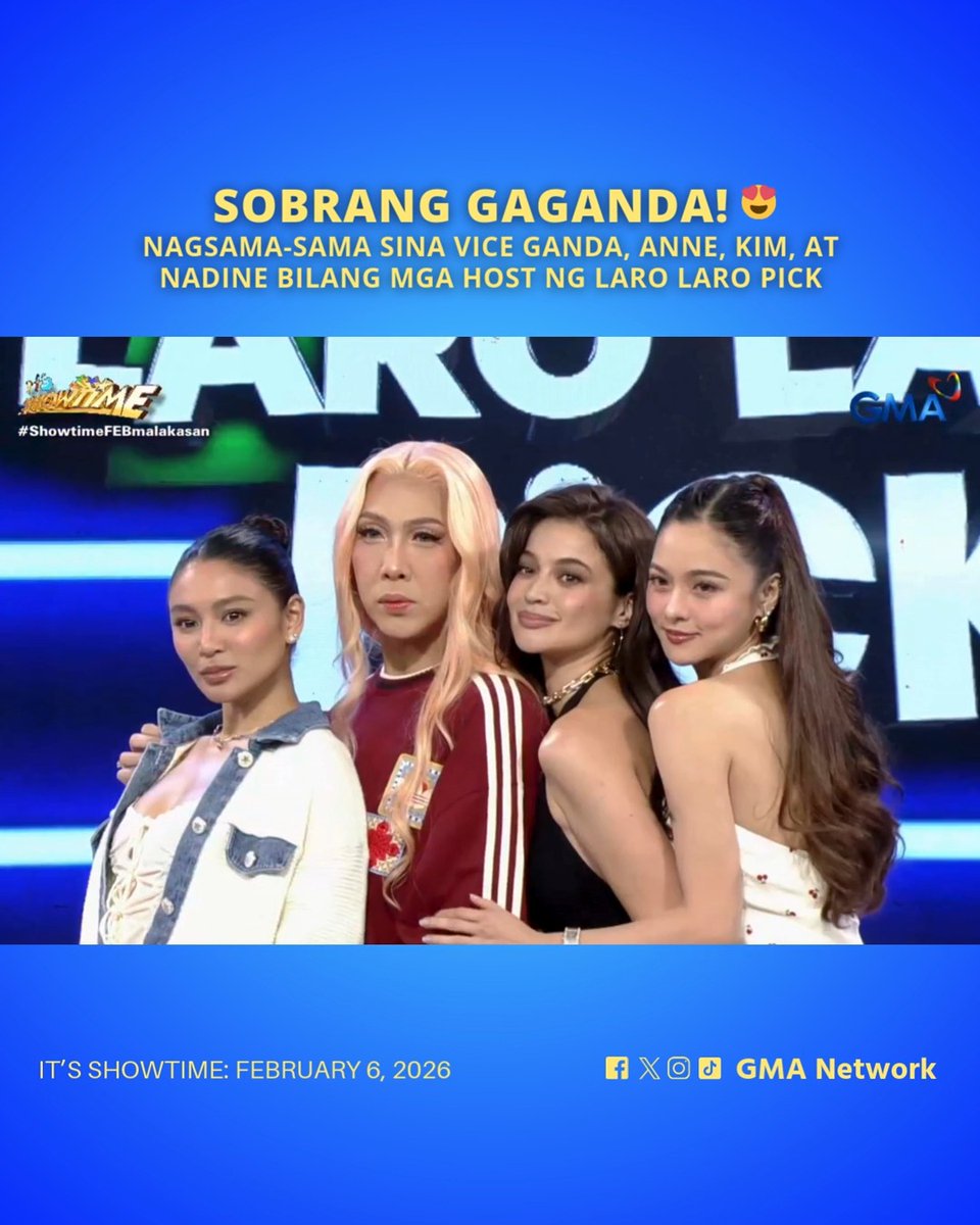 #ItsShowtime #Highlights: TV moment! ✨ Umaapaw ang kagandahan sa tanghalian sa pagsasama-sama nina #ViceGanda, Anne, Kim, at Nadine bilang mga host ng #LaroLaroPick. 🌸 Watch #ItsShowtime every 12:00 p.m. from Monday to Saturday on GMA. For more videos, visit: