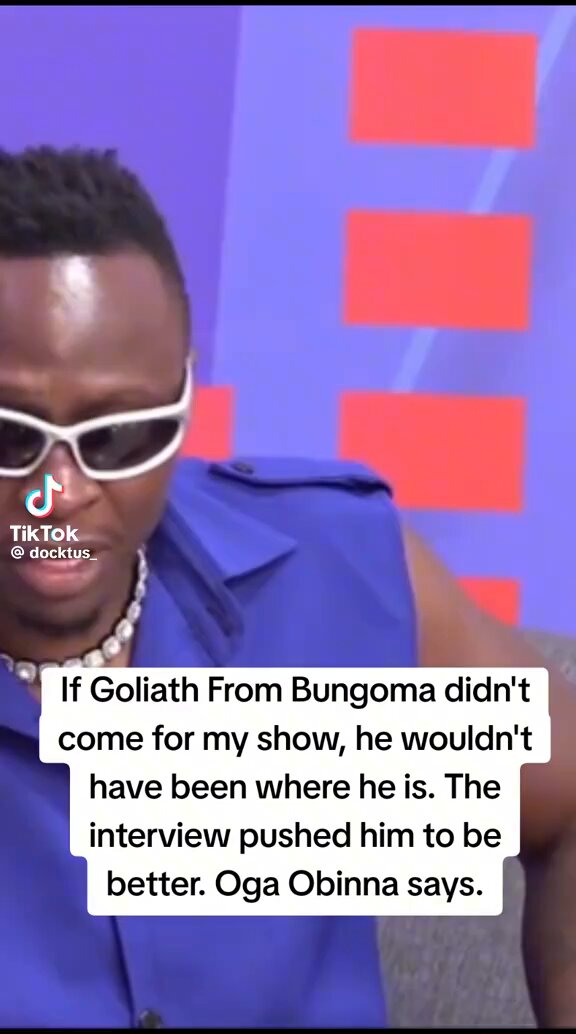 Here is Oga Obinna trying to justify his actions. He thinks that humiliating Goliath wa Bungoma on his show made him stronger. He is saying Goliath wa Bungoma is who he is today because of his advice. What a shame!