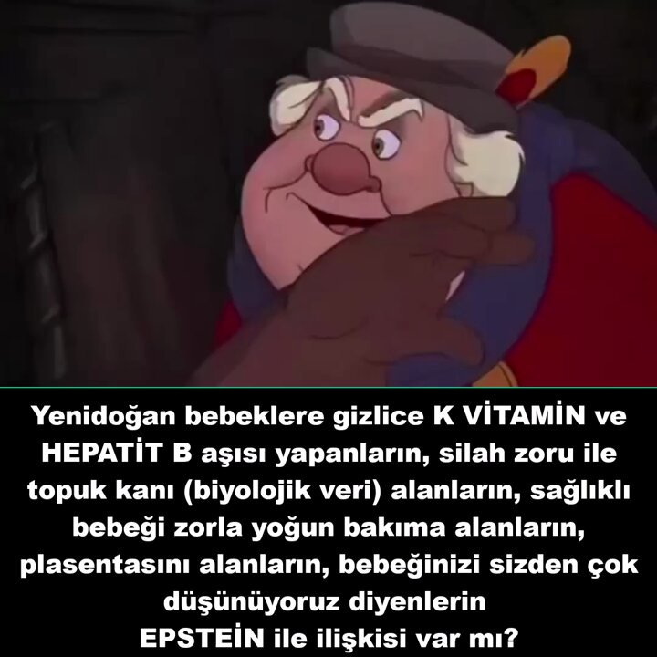 Yenidoğan bebeklere gizlice K VİTAMİN ve HEPATİT B aşısı yapanların, silah zoru ile topuk kanı (biyolojik veri) alanların, sağlıklı bebeği zorla yoğun bakıma alanların, plasentasını alanların, bebeğinizi sizden çok düşünüyoruz diyenlerin, EPSTEİN ile ilişkisi var mı?