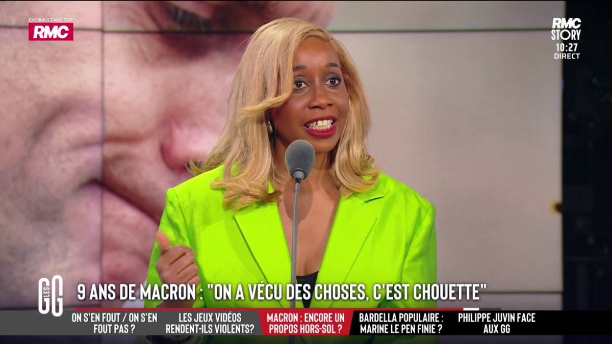 🇫🇷 "La France de Macron" : "On a épousé une époque ensemble, c'est chouette, c'est la vie", réagit Emmanuel Macron Joëlle Dago-Serry : "Cette expression veut dire qu'on galère, ça ne veut pas dire qu'on a passé un bon moment ensemble et je pense qu'il le sait" #GGRMC