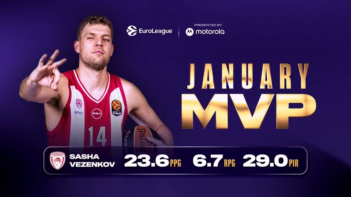 At the peak of his powers, Sasha Vezenkov started 2026 with no time to lose 🙌 The story behind his outstanding January 👀 ‘MVP of the Month’ I motorola